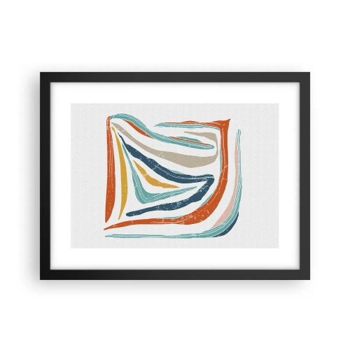 Plagát v čiernom ráme - Priateľsky usmievavá abstrakcia - 40x30 cm