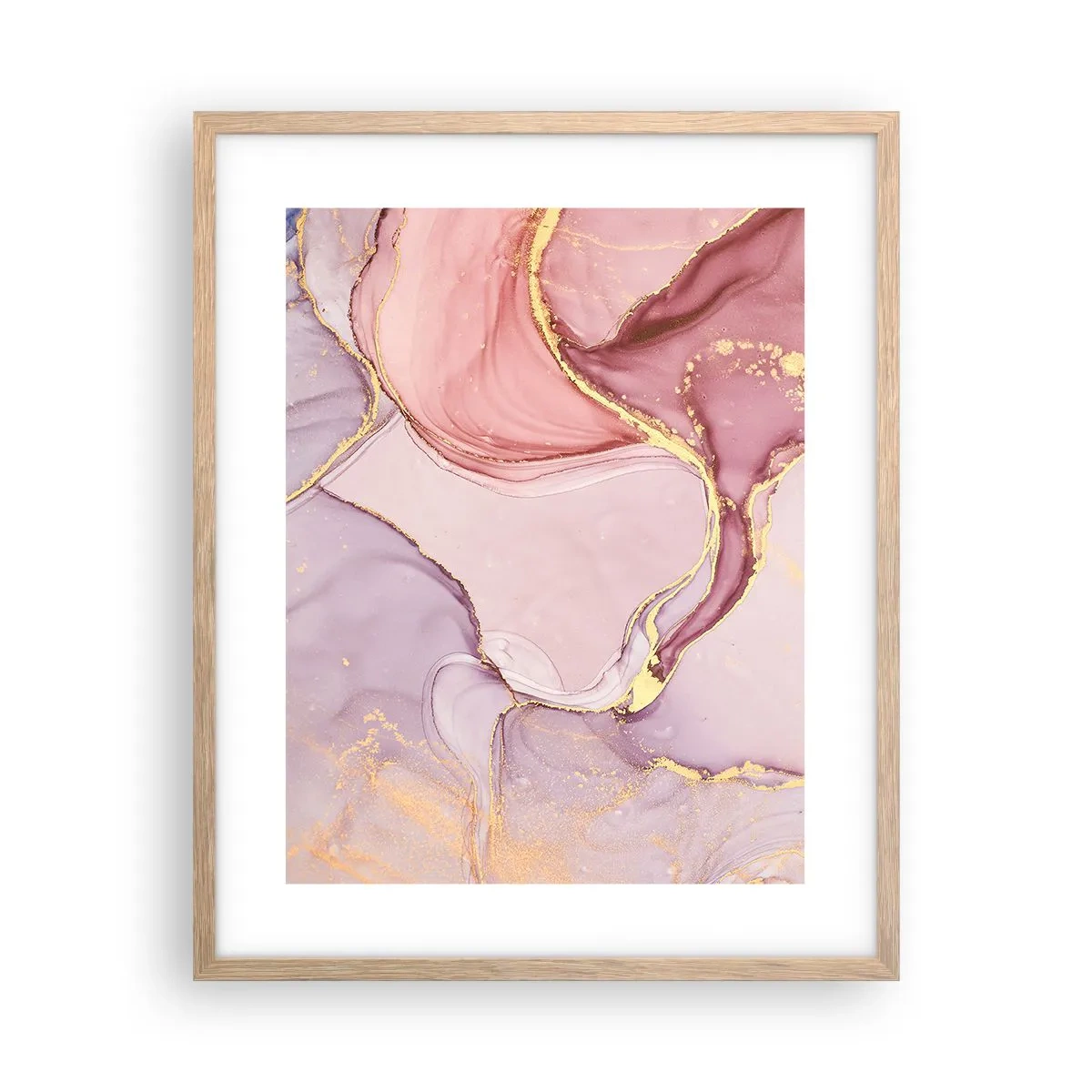 Plagát v ráme zo svetlého duba - Maznanie farieb - 40x50 cm