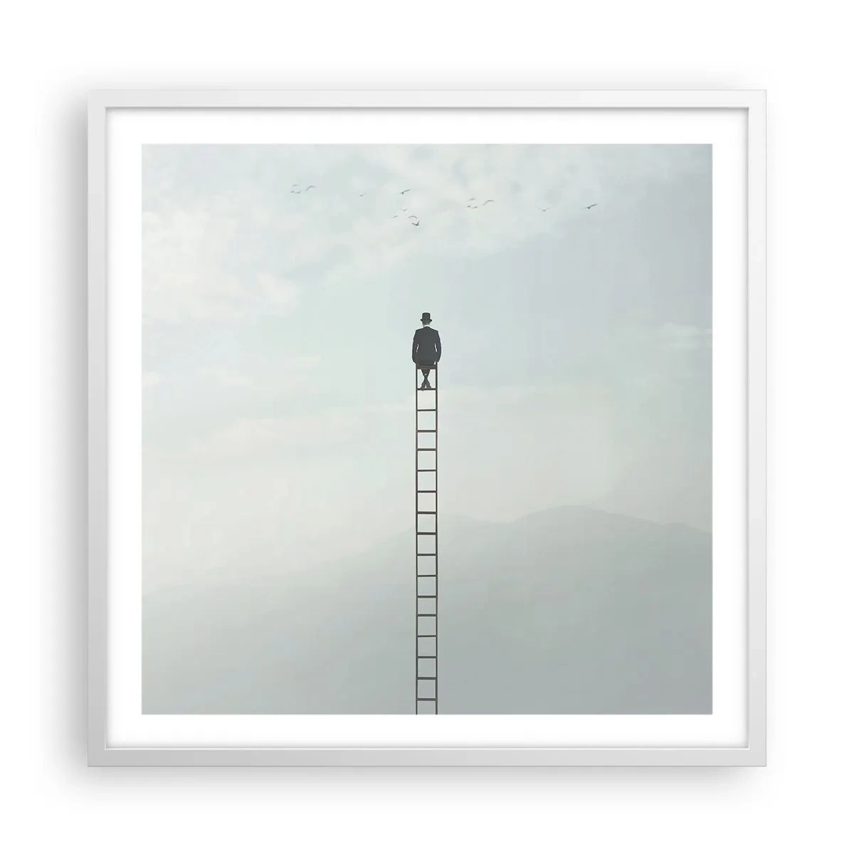 Plagát v bielom ráme - Povzniesť sa nad to - 60x60 cm