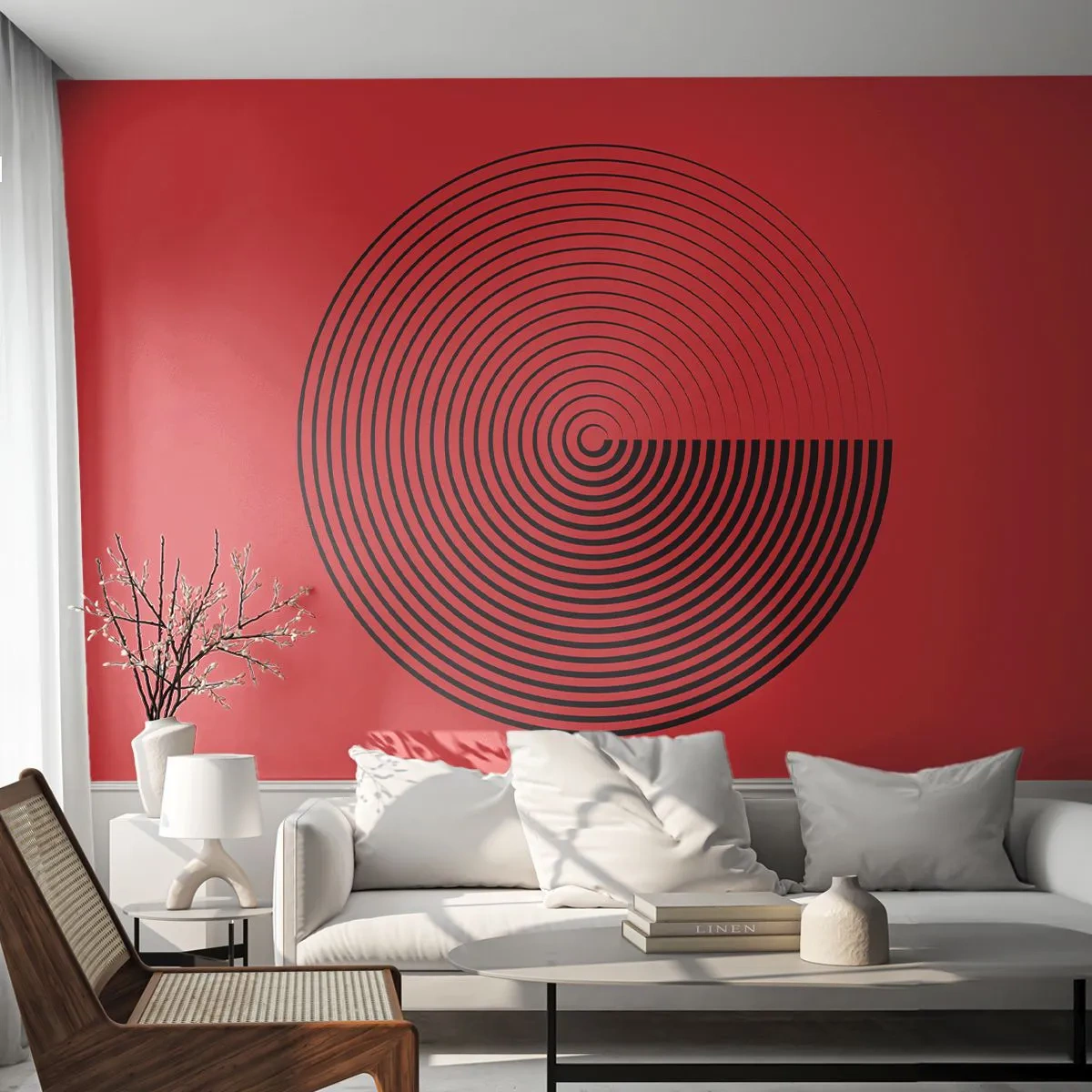 Fototapeta Standard Eco - Kruhový pohyb - Minimalizmus, Koleso, Čiary - 350x256 cm