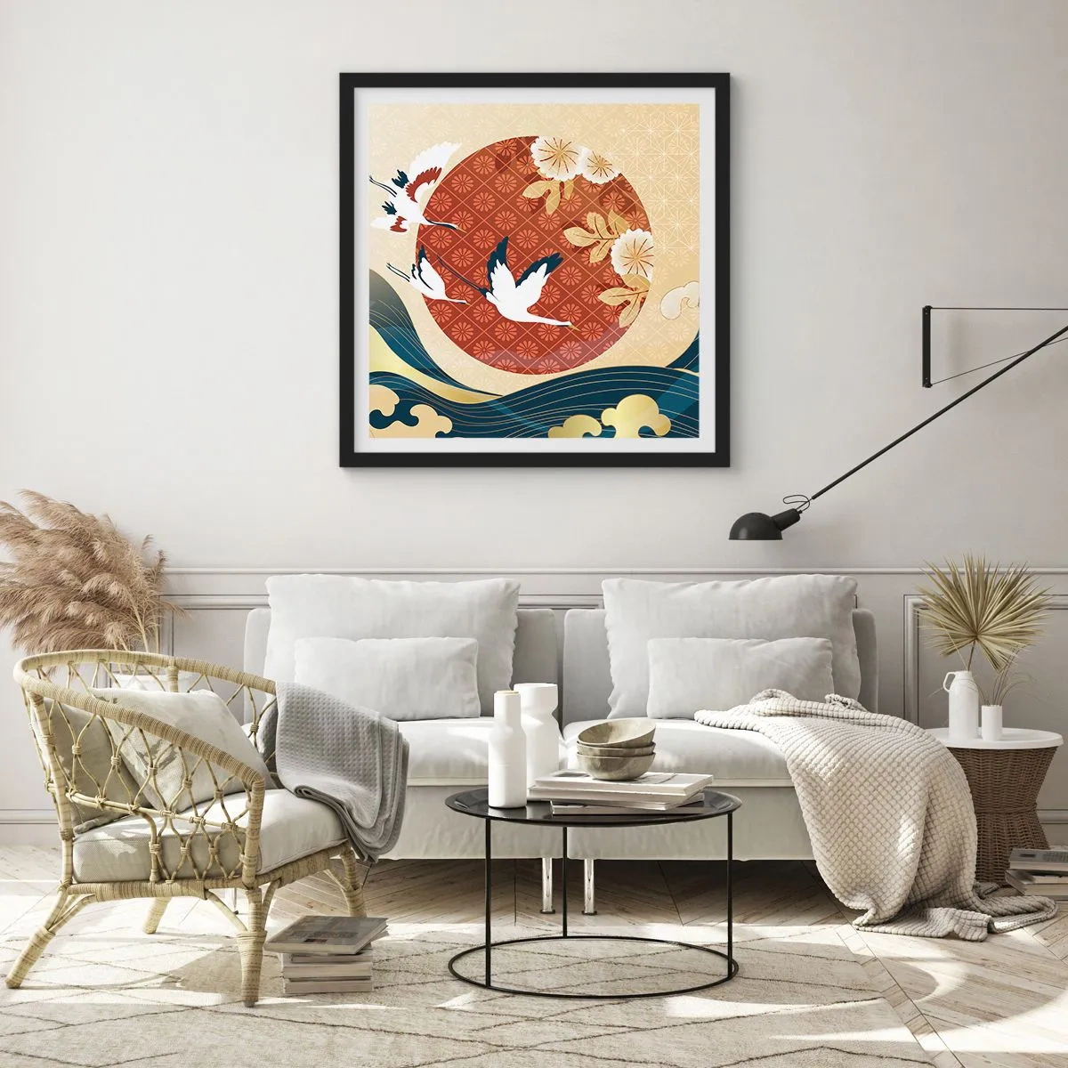 Plagát v čiernom ráme - Japonská rozprávka - 60x60 cm