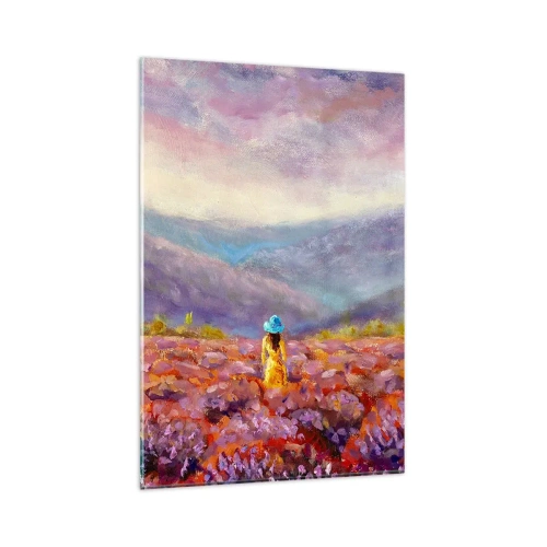 Obraz na skle - V levanduľovom svete - 80x120 cm
