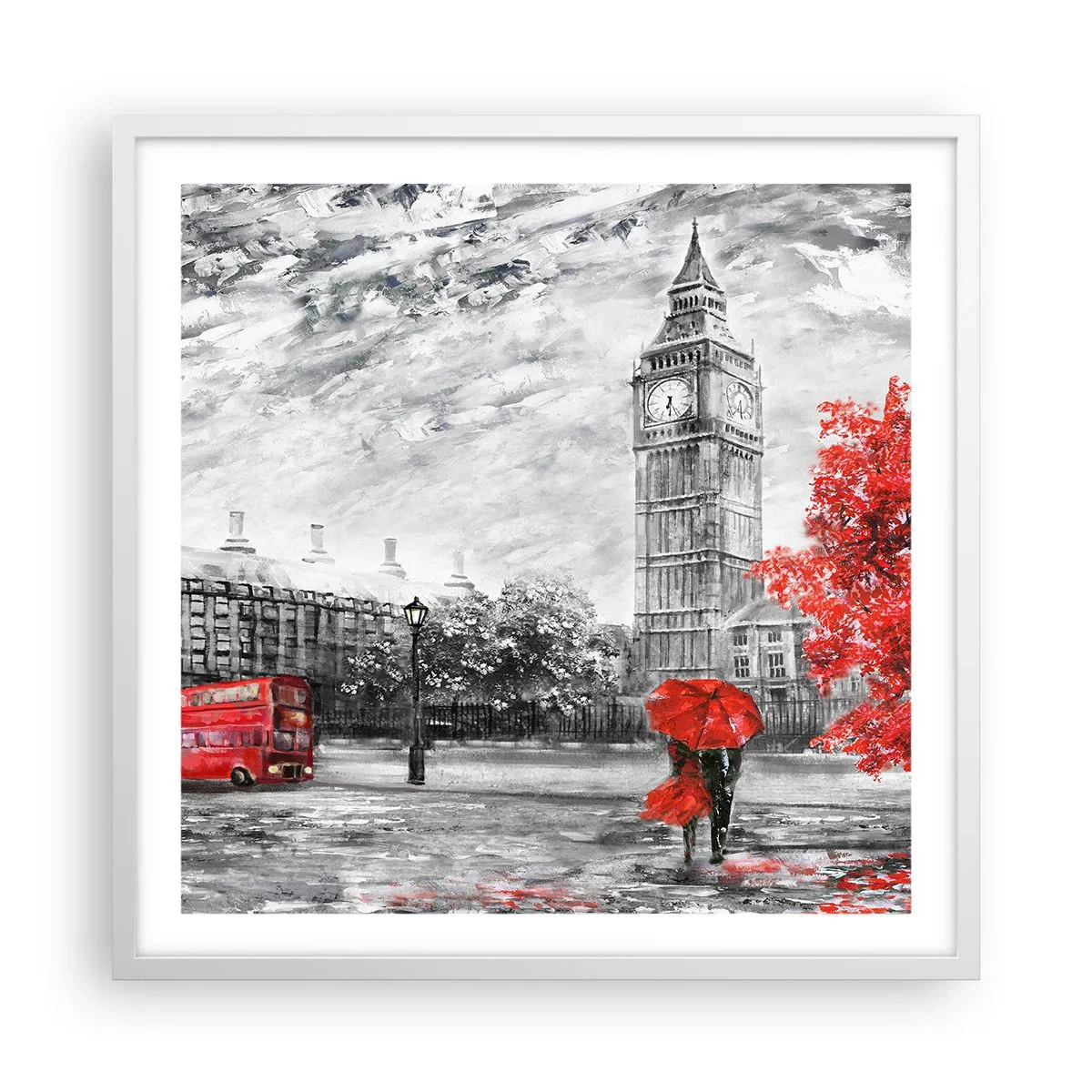 Plagát v bielom ráme - Vzrušujúci deň - 60x60 cm