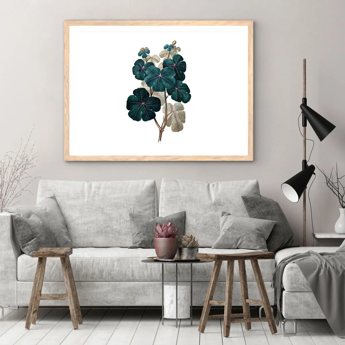 Plagát v ráme zo svetlého duba - Zo starého herbára - 100x70 cm