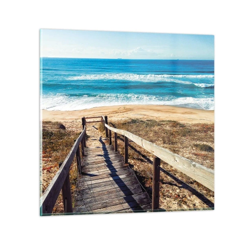 Obraz na skle - Bež! - 70x70 cm