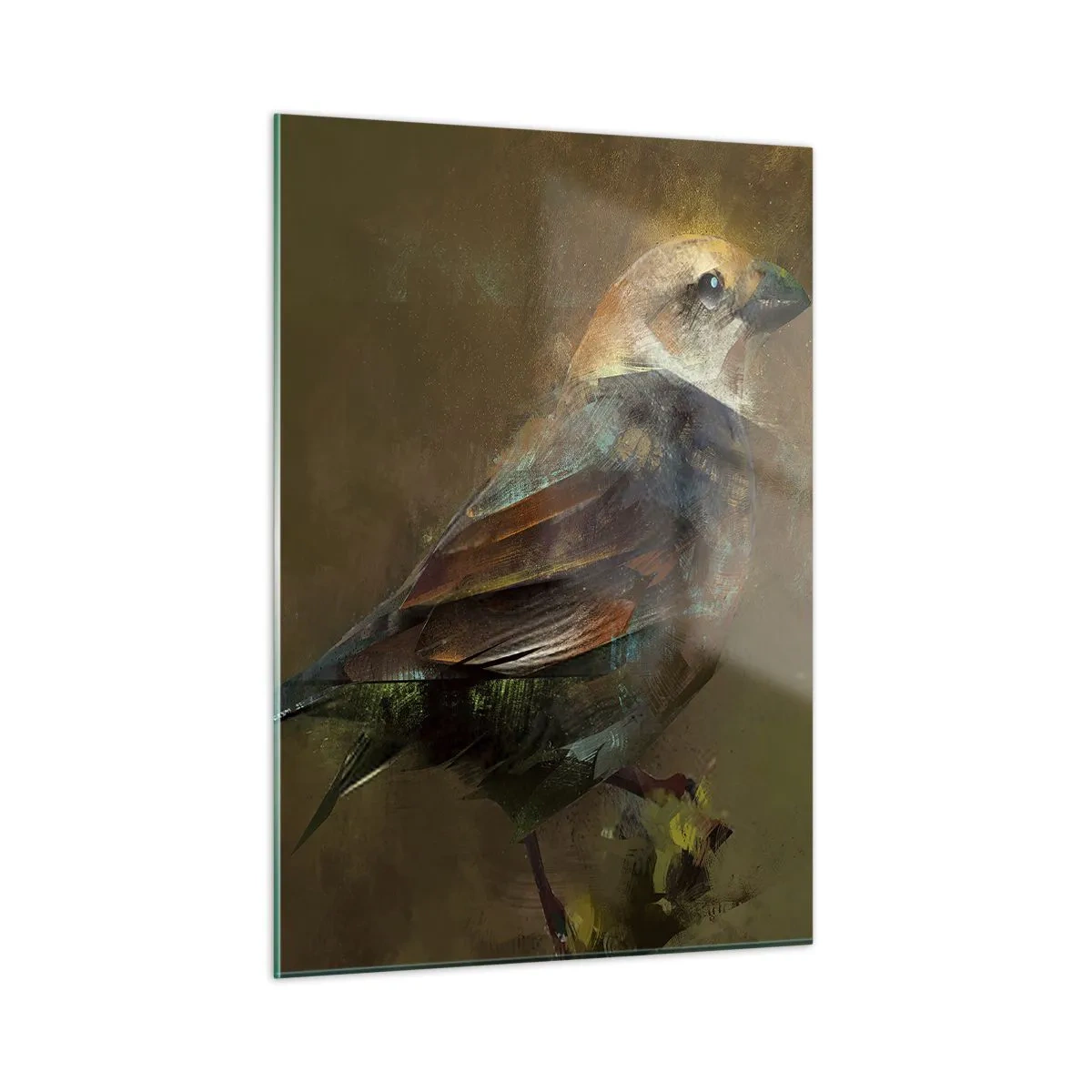 Obraz na skle - Vrabček, maličký vtáčik - 50x70 cm