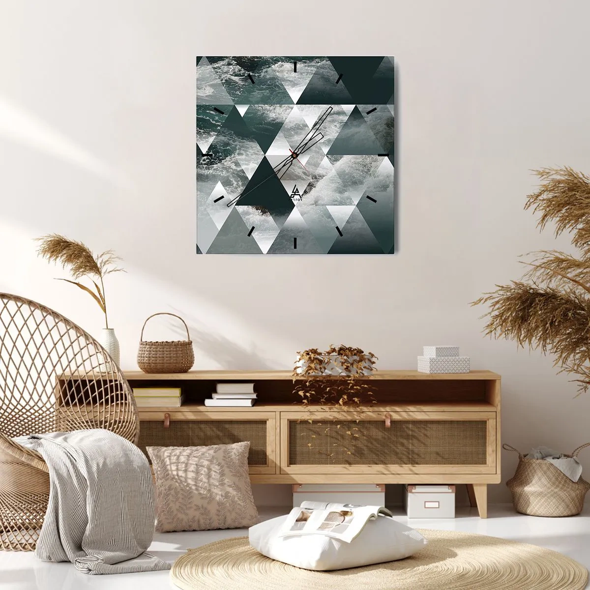 Nástenné hodiny - Krištáľová perspektíva - 30x30 cm