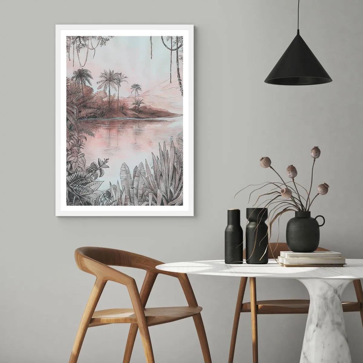 Plagát v bielom ráme - Denník cestovateľa z 19. storočia - 40x50 cm