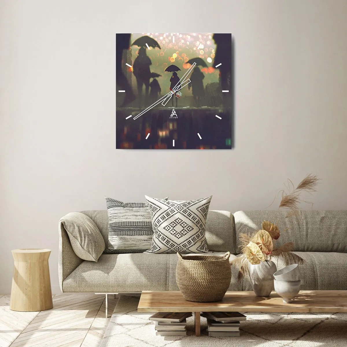 Nástenné hodiny - Z perspektívy kvapky dažďa - 40x40 cm