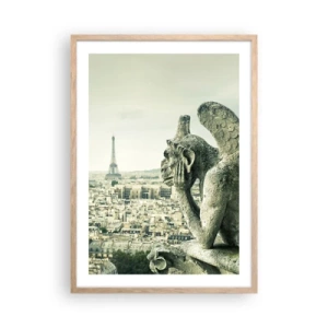 Plagát v ráme zo svetlého duba - Parížske rozprávanie - 50x70 cm