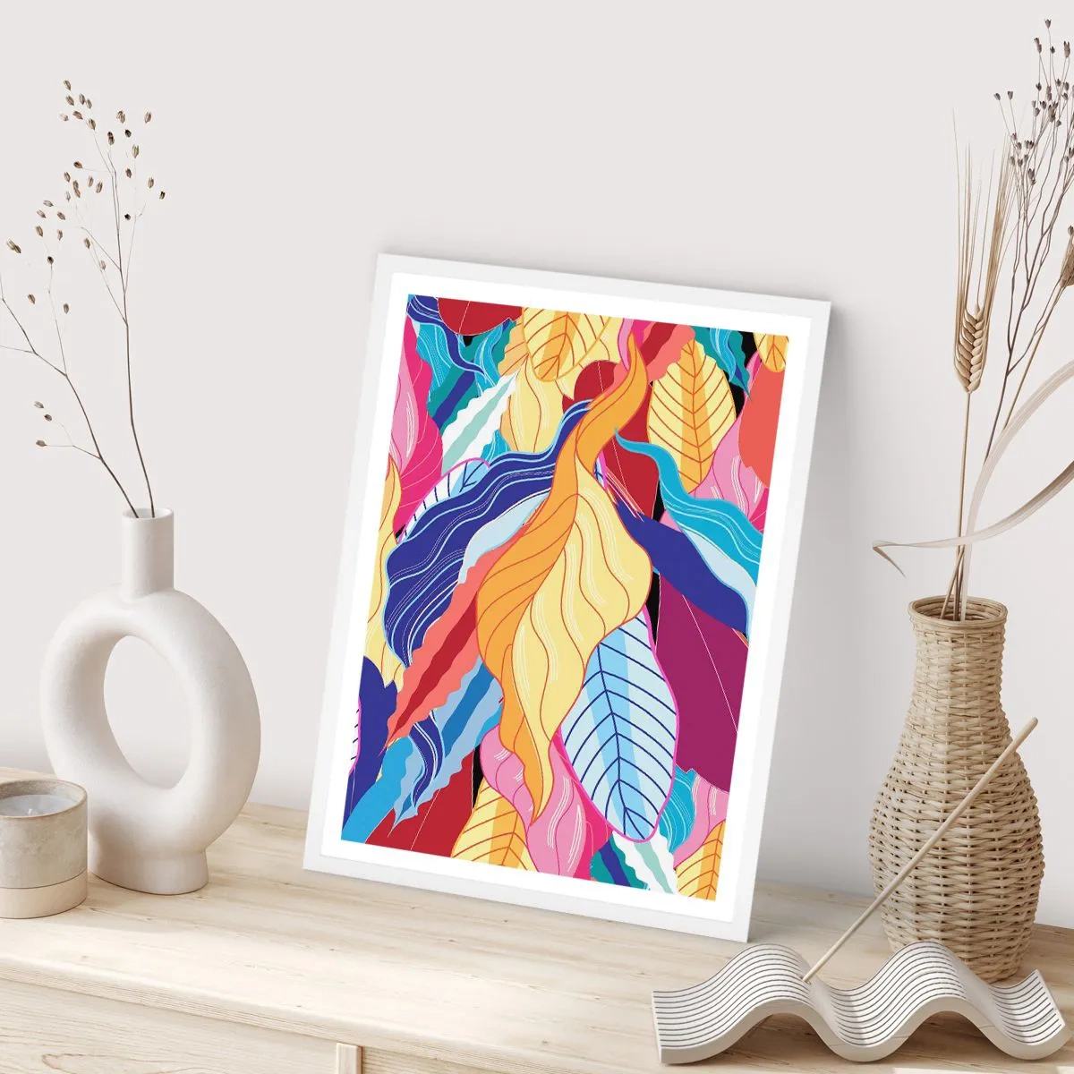 Plagát v bielom ráme - Farebný neporiadok - 61x91 cm