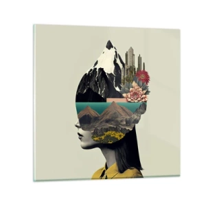 Obraz na skle - Žena – vždy tajomstvo - 60x60 cm