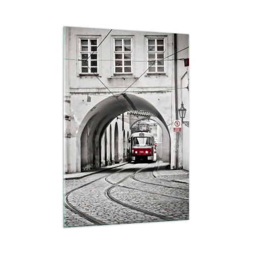 Obraz na skle - Mestským labyrintom - 50x70 cm