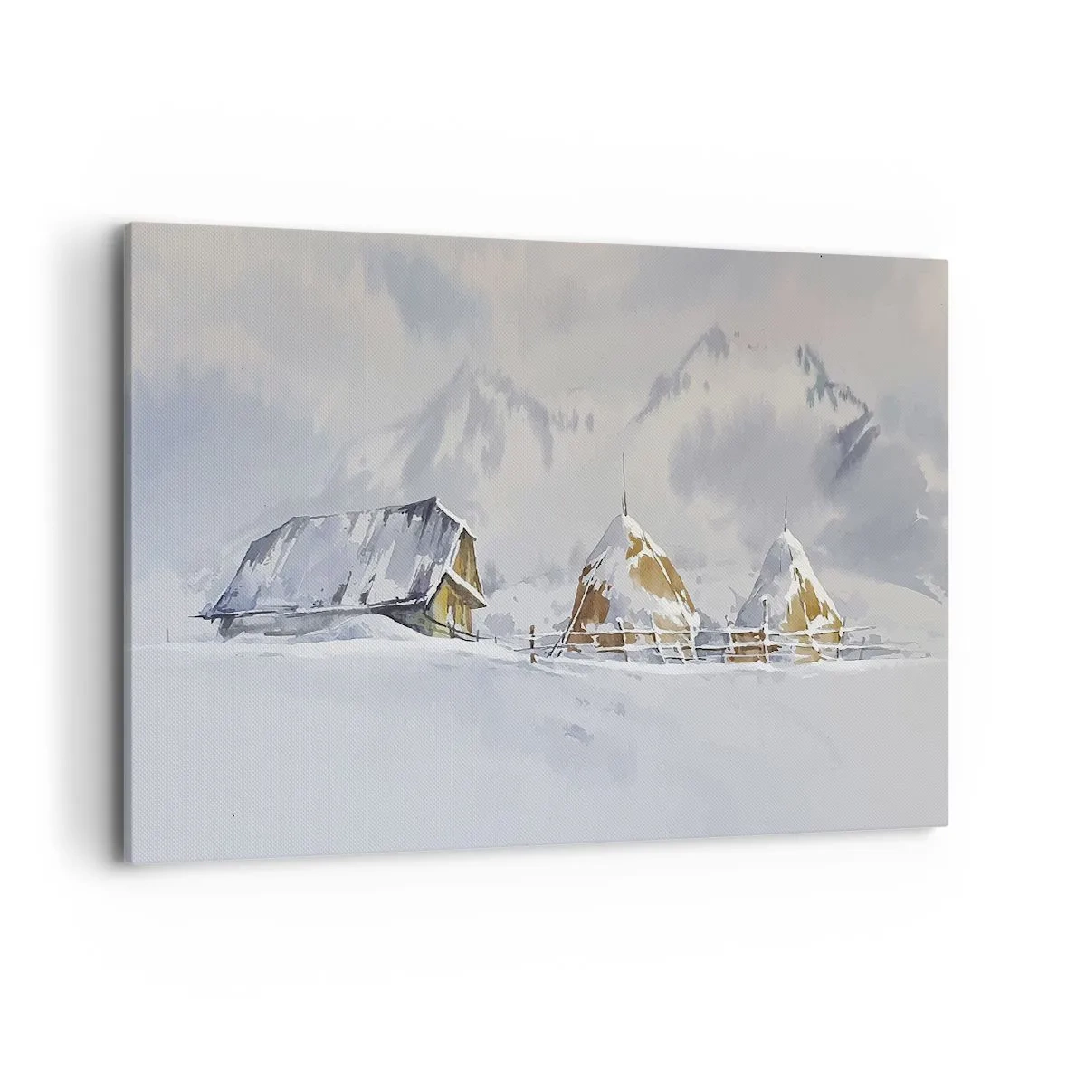 Obraz na plátne - V zasneženom údolí - 120x80 cm