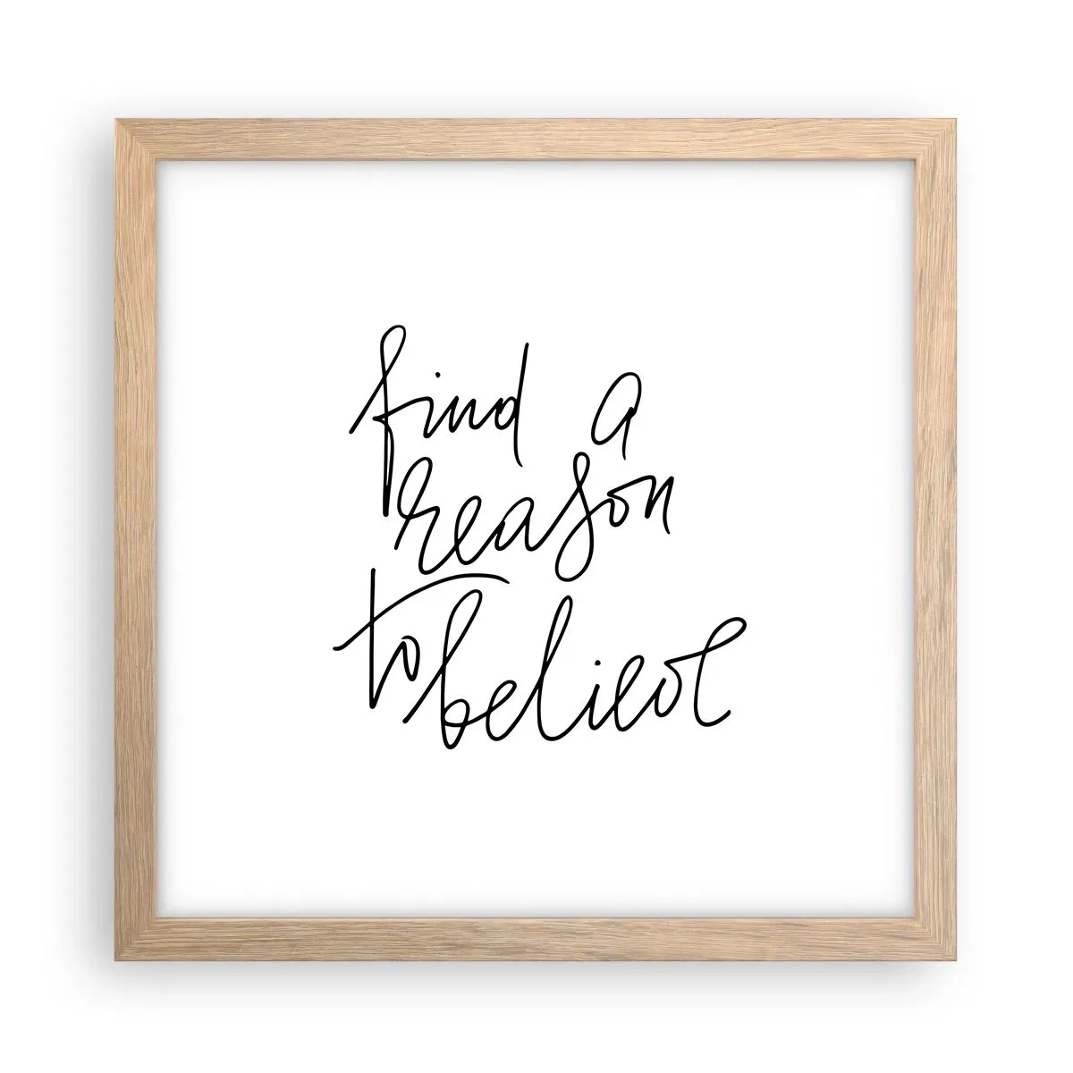 Plagát v ráme zo svetlého duba - Je to možné - 30x30 cm