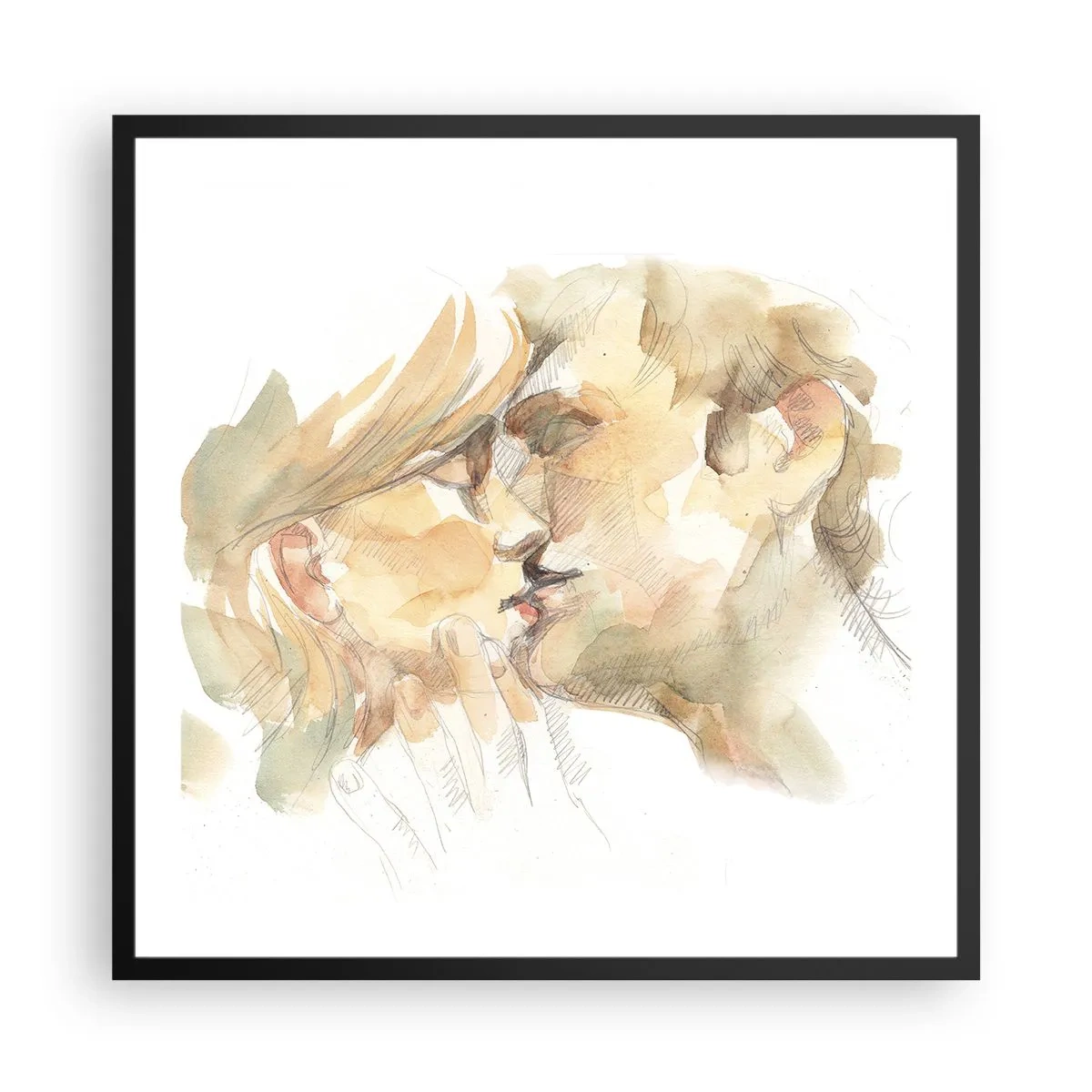 Plagát v čiernom ráme - Nájdená polovica? - 60x60 cm