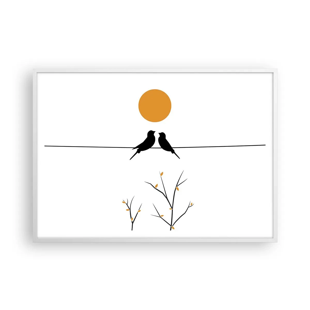Plagát v bielom ráme - Slávičí večer - 100x70 cm