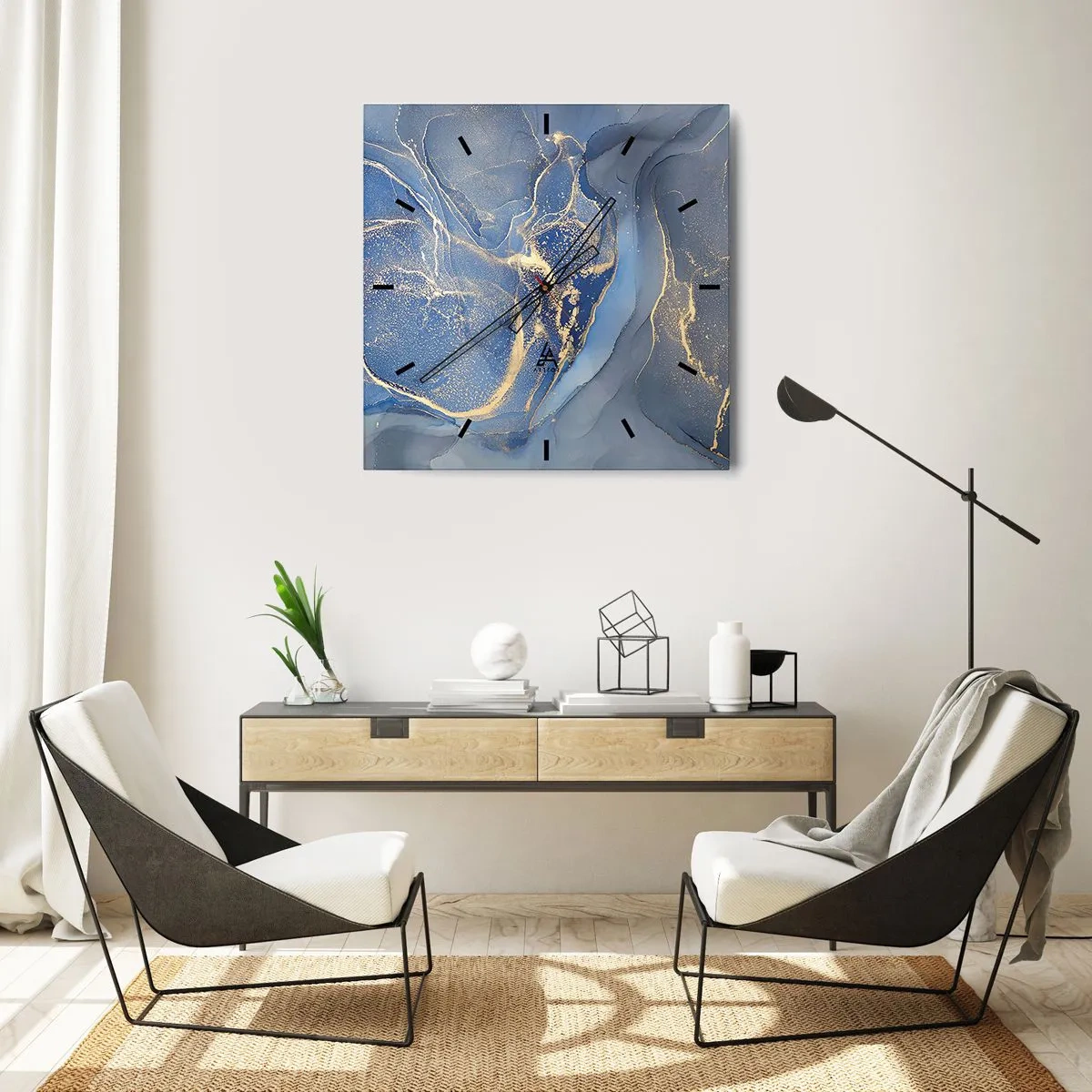 Nástenné hodiny - Zlatý prach - 30x30 cm