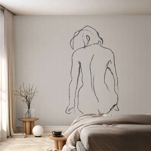 Samolepiaca Fototapeta Deluxe Sticker - Dievčenský akt - zák, Linka, Kreslenie - 300x210 cm