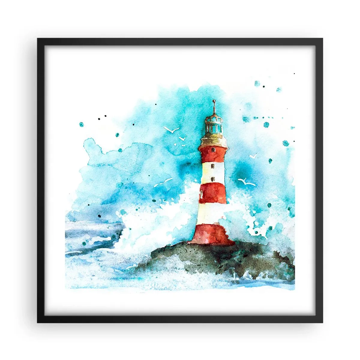 Plagát v čiernom ráme - Jednota živlov - 50x50 cm