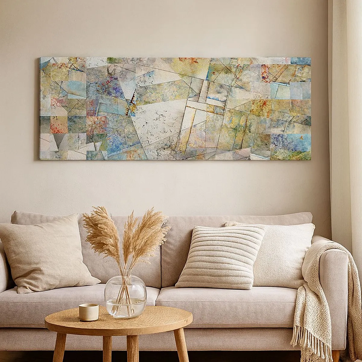 Obraz na plátne - Geometrické preskupenie - 100x40 cm