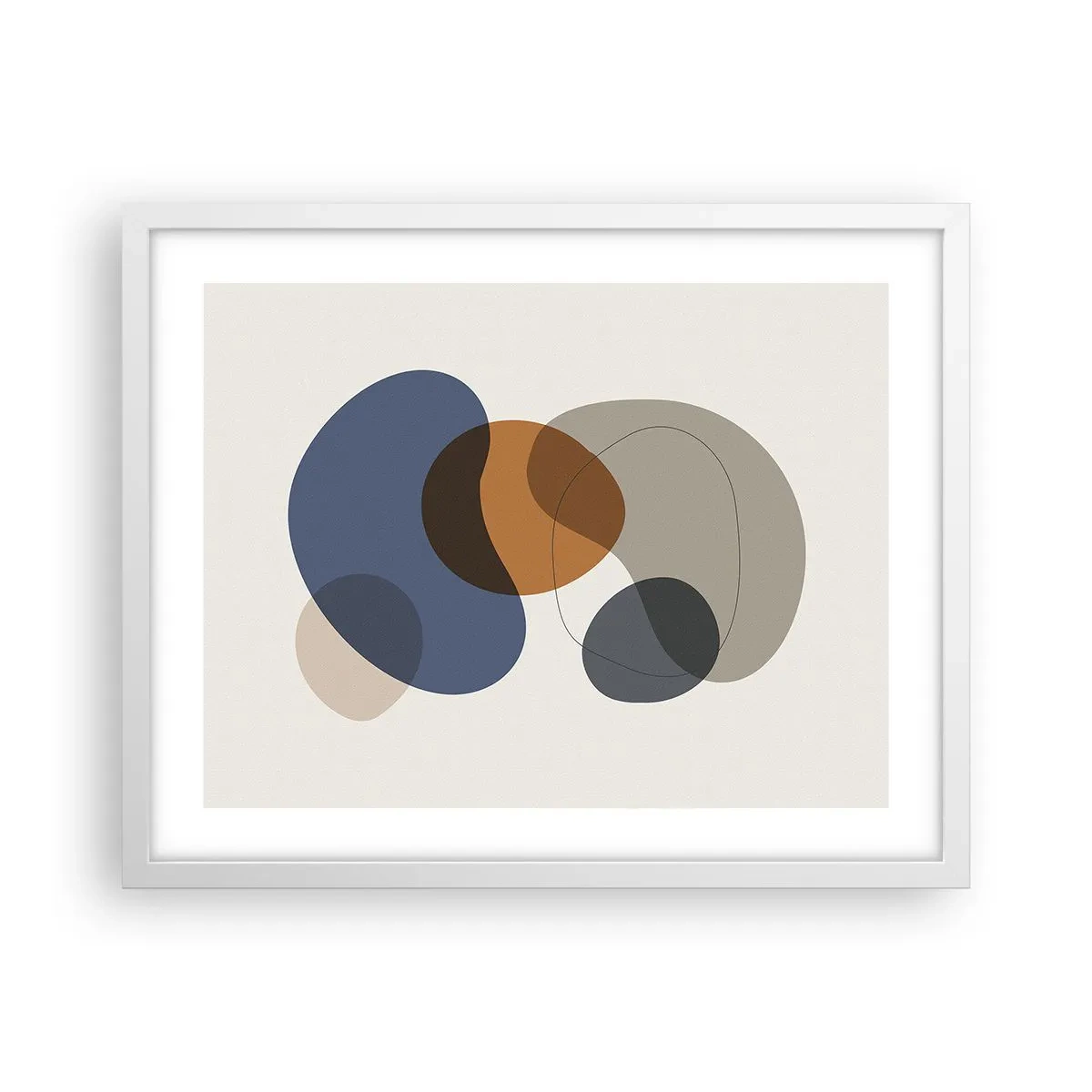 Plagát v bielom ráme - Kvapky farieb - 50x40 cm