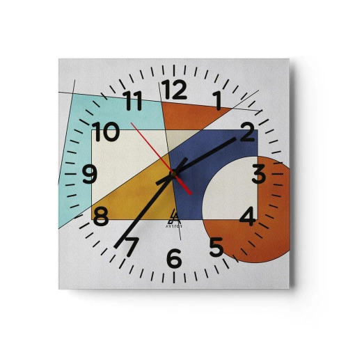 Nástenné hodiny - Abstrakcia: modernistická zábava - 30x30 cm