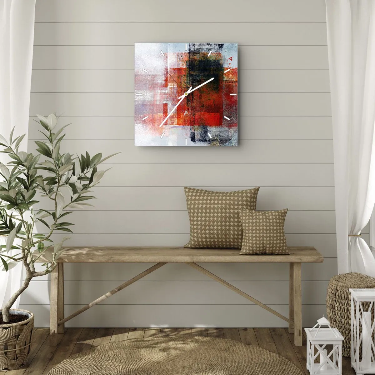 Nástenné hodiny - Žiariaca kompozícia - 30x30 cm