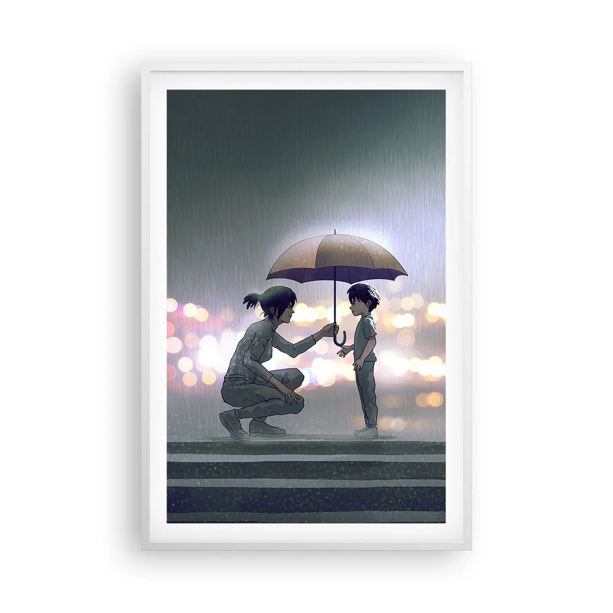 Plagát v bielom ráme - A všetko je v poriadku - 61x91 cm