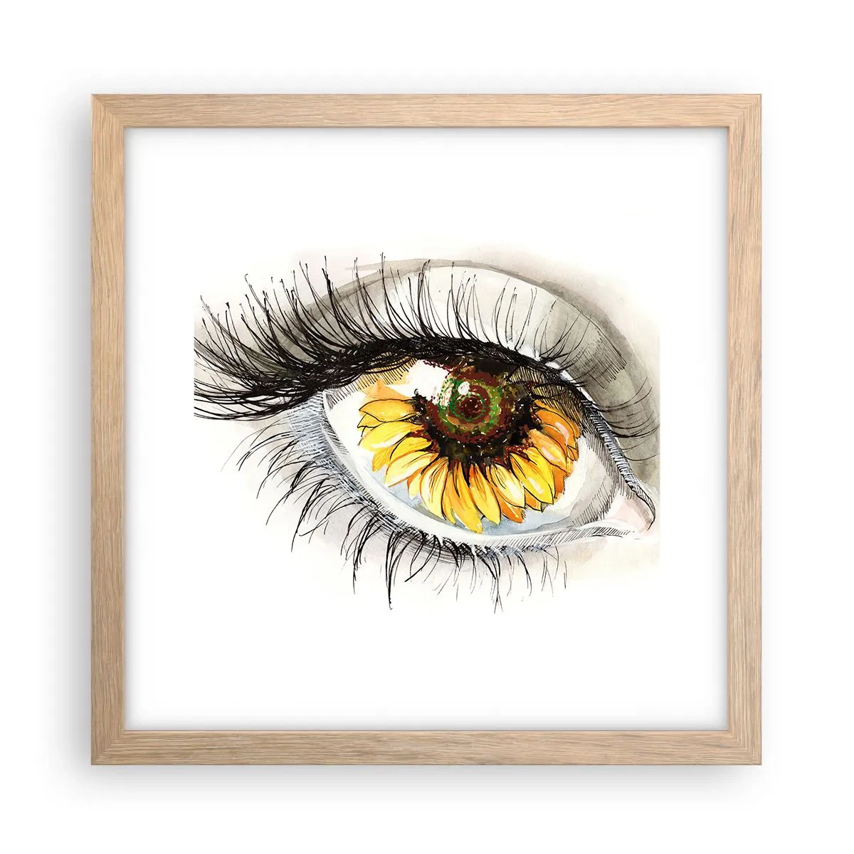 Plagát v ráme zo svetlého duba - Pohľad žeravý ako leto - 30x30 cm