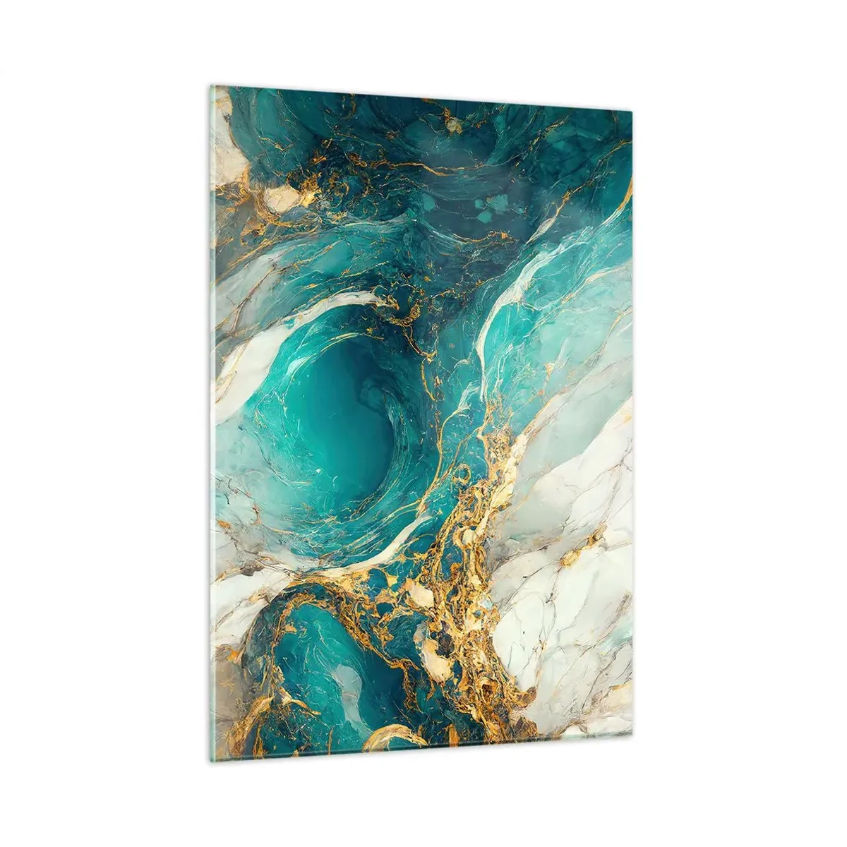 Obraz na skle - Kompozícia so zlatými žilami - 50x70 cm