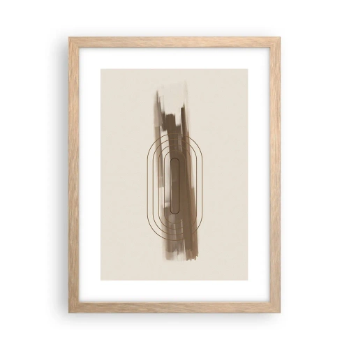 Plagát v ráme zo svetlého duba - Závan šedej - 30x40 cm