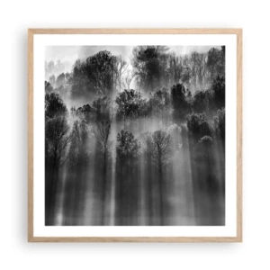 Plagát v ráme zo svetlého duba - V lúčoch svetla - 60x60 cm