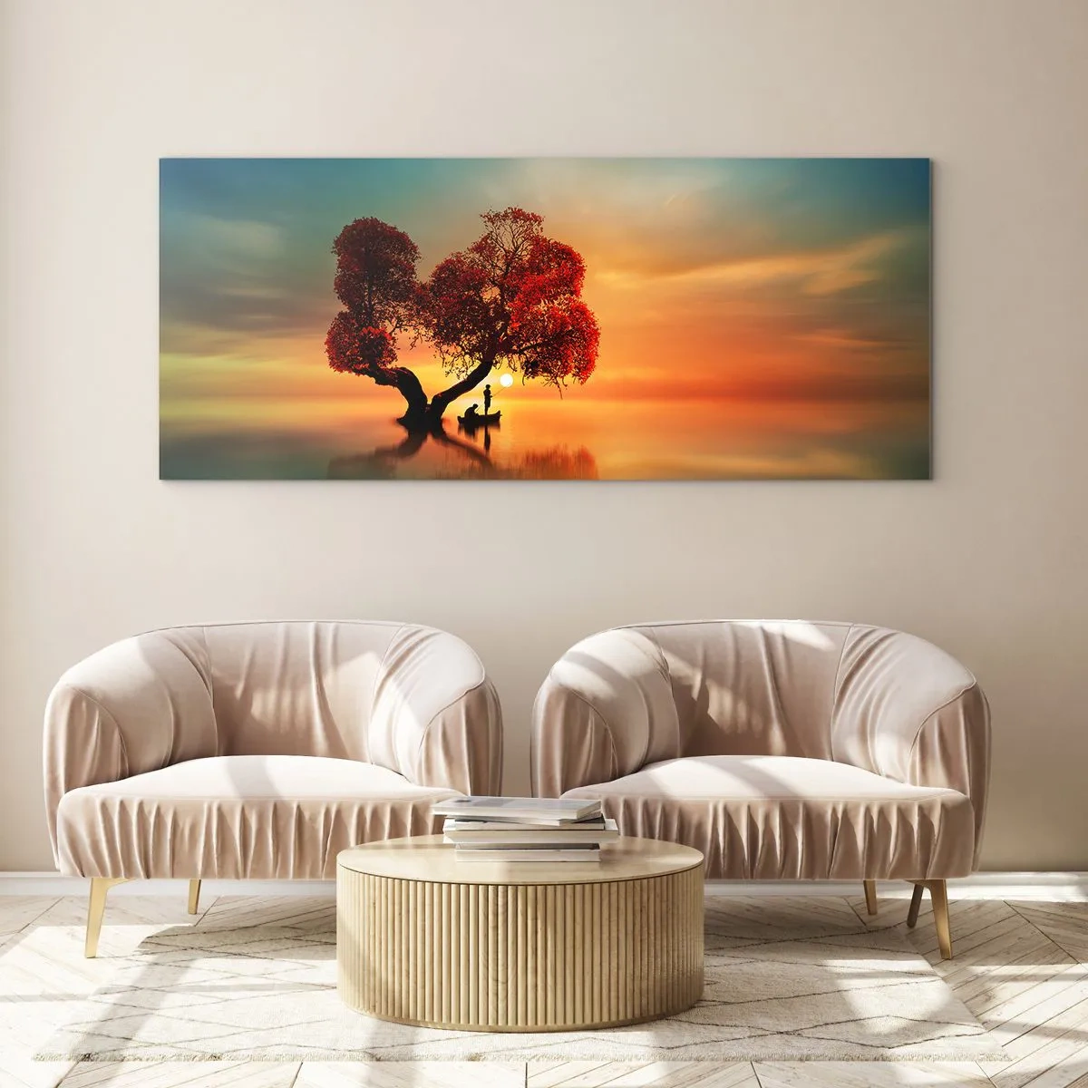 Obraz na skle - Voda a ticho vesmíru - 100x40 cm