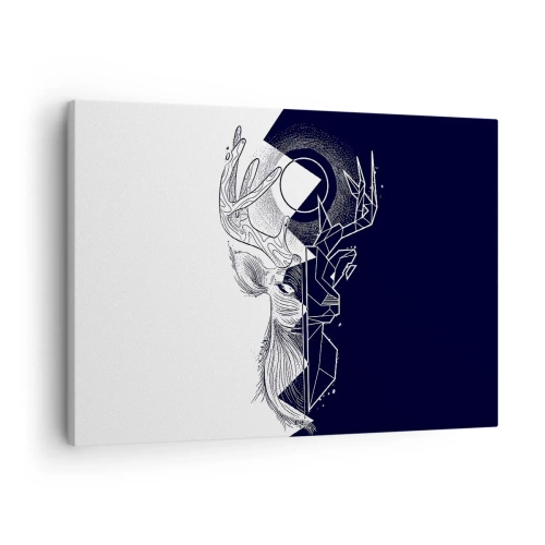 Obraz na plátne - Geometria a príroda v symbolickej kompozícii - 70x50cm - Boj a jednota opakov - Moderná nástenná dekorácia do obývacej izby a spálne ARTTOR