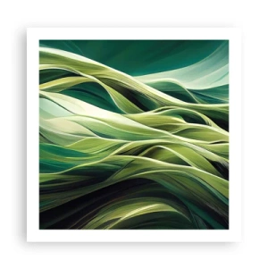 Plagát - Abstraktná hra na zelenú - 60x60 cm