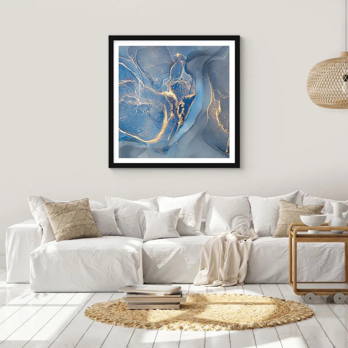 Plagát v čiernom ráme - Zlatý prach - 40x40 cm