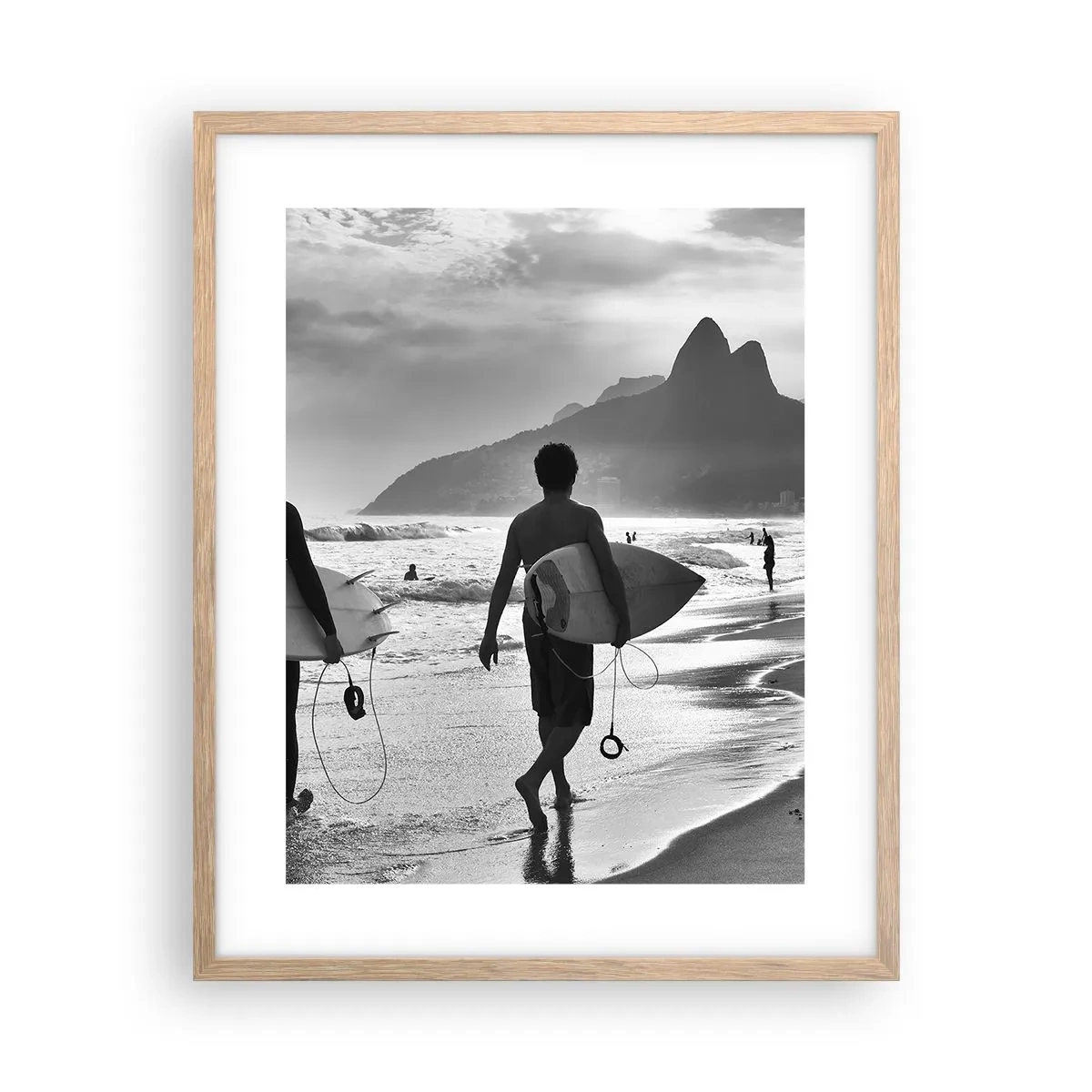 Plagát v ráme zo svetlého duba - Samba na jednu vlnu - 40x50 cm