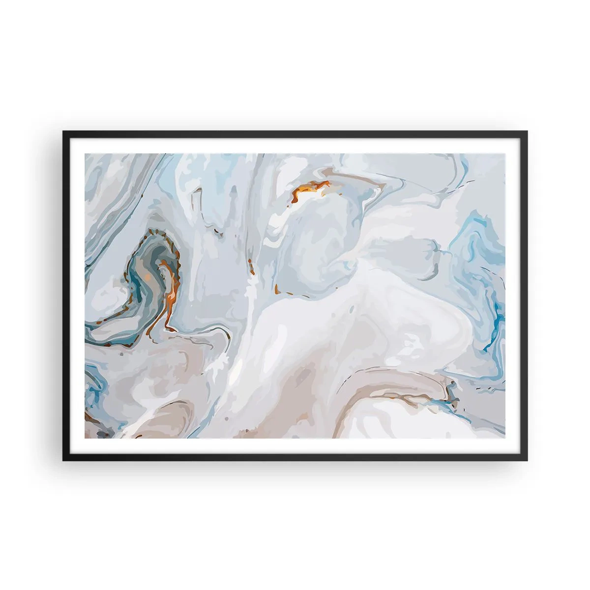 Plagát v čiernom ráme - Povznesená biela - 100x70 cm