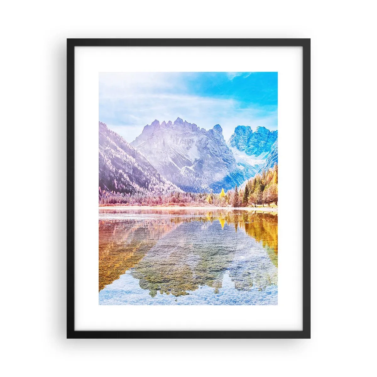 Plagát v čiernom ráme - A v horách už je jeseň - 40x50 cm