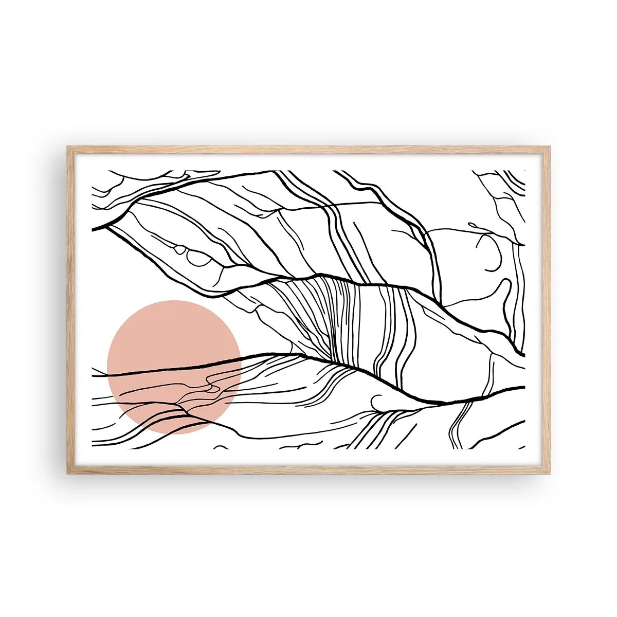 Plagát v ráme zo svetlého duba - V sieti vetvičiek - 91x61 cm