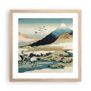 Plagát v ráme zo svetlého duba - V japonskom duchu - 40x40 cm