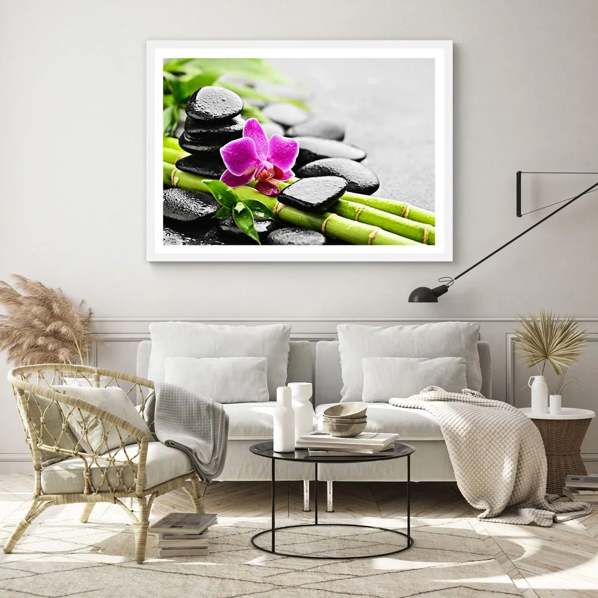 Plagát v bielom ráme - V pokojnej rovnováhe - 70x50 cm