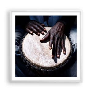 Plagát v bielom ráme - Žite vo svojom rytme - 60x60 cm