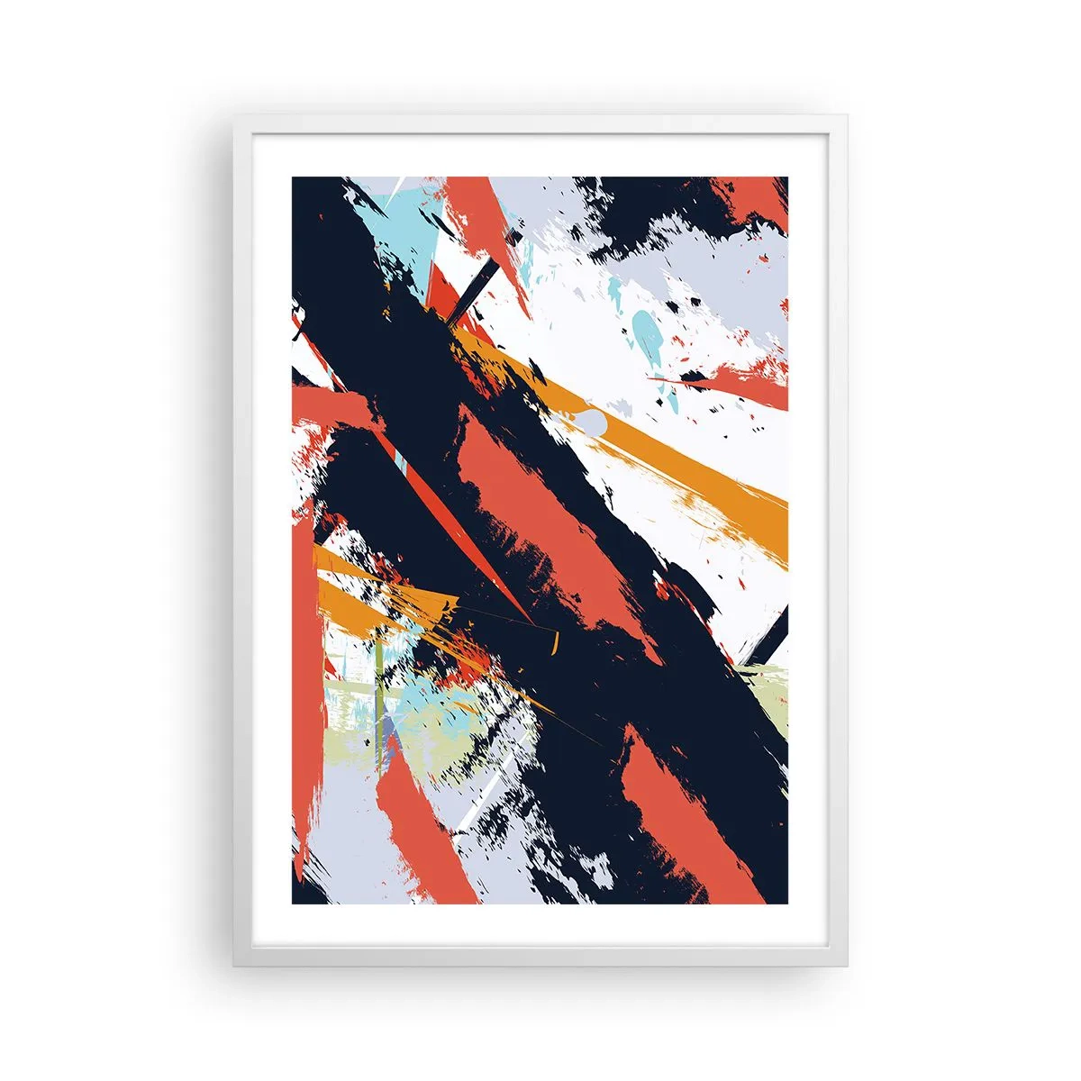 Plagát v bielom ráme - Dynamická kompozícia - 50x70 cm