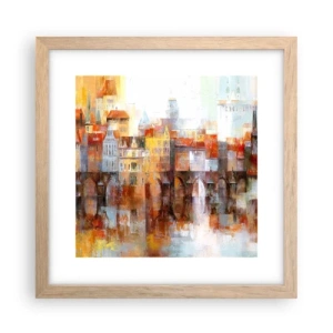 Plagát v ráme zo svetlého duba - Pod mostom je tiež krásne - 30x30 cm