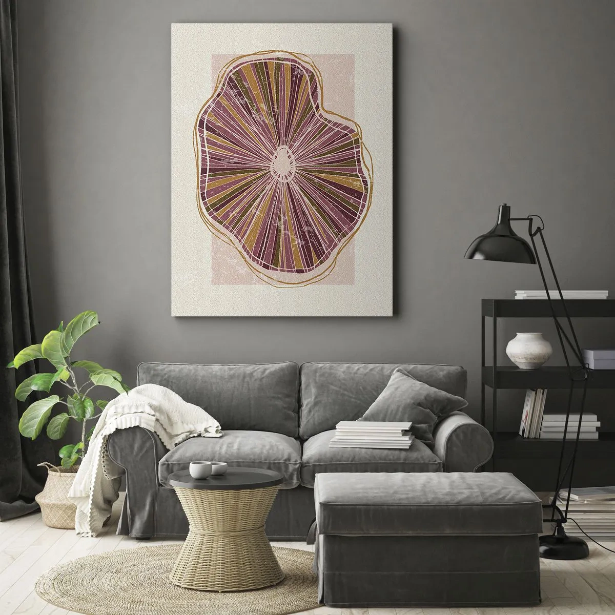 Obraz na plátne - Radiálna abstrakcia - 45x80 cm