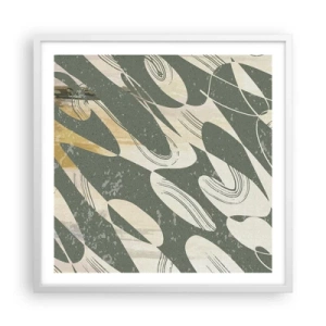 Plagát v bielom ráme - Rytmizovaná abstrakcia - 60x60 cm