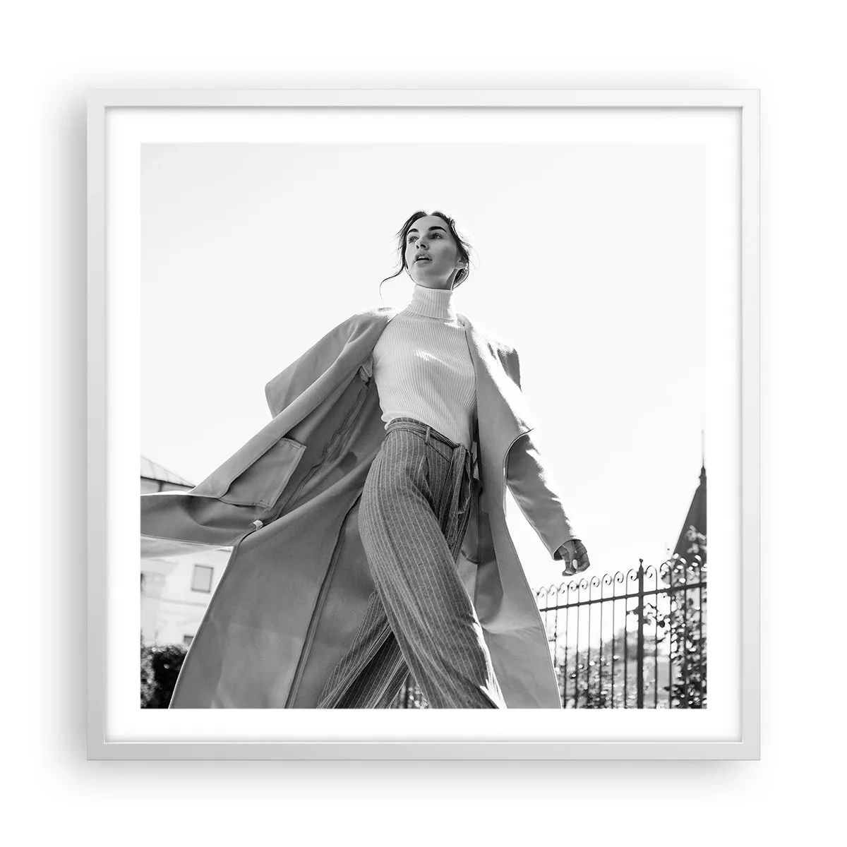 Plagát v bielom ráme - Ideš so mnou? - 60x60 cm