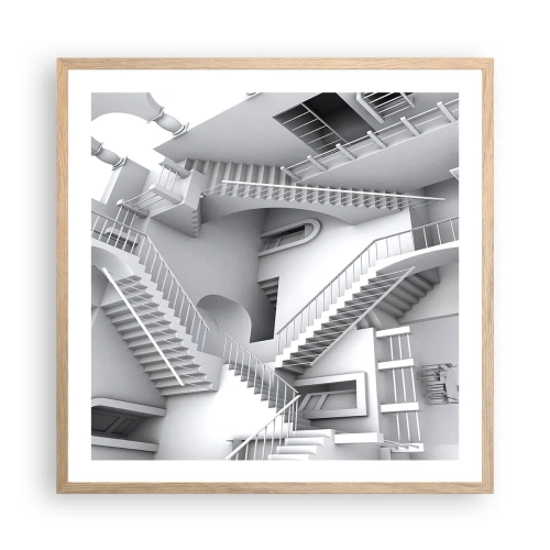 Plagát v ráme zo svetlého duba - Paradoxy prostoru - 60x60 cm